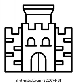 Great Wall Of China Vector Outline Icon Isolated On White Background
