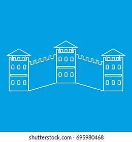 The Great Wall icon blue outline style isolated vector illustration. Thin line sign
