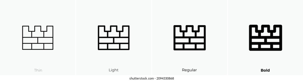 great wall icon. Thin, Light Regular And Bold style design isolated on white background