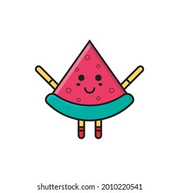 Great watermelon mascot vector graphic illustration for promotion, product and restaurant