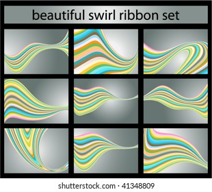 Great Wavy Card Design Set (You can use them as business card)