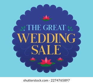 The Great wedding sale offer unit vector