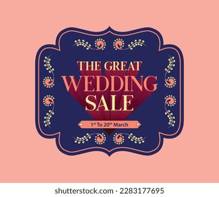 The great wedding sale offer unit vector 3D wedding sale unit discount banner