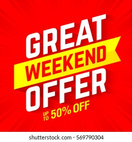 Great Weekend Offer Banner Vector Illustration