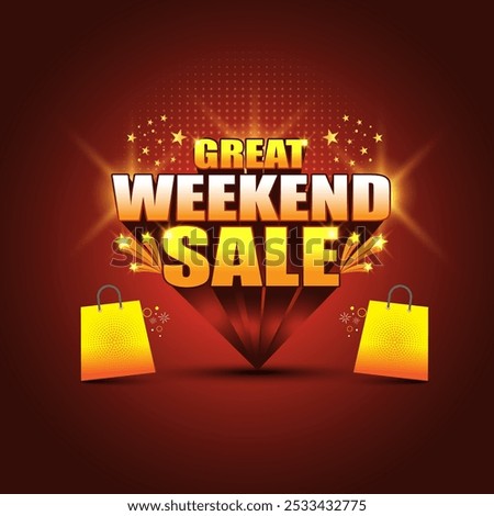 Great Weekend Sale 3D Logo Unit. Sale Logo, Super Market, Products, Ecommerce, Shopping, Retail, Offers