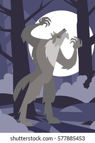 great werewolf howling in the forest