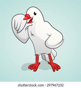 Great White Dove pointing itself