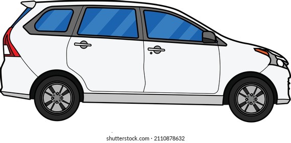 great white family car vector 