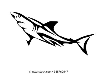 Great White Shark Carcharodon Carcharias Hunting Stock Vector (Royalty ...