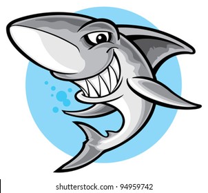 Mono Line Style Illustration Hammerhead Shark Stock Vector (Royalty ...