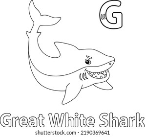 Great White Shark Alphabet ABC Coloring Page G