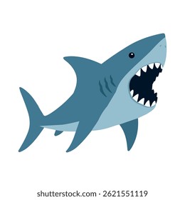 Great white shark animal cartoon sea
