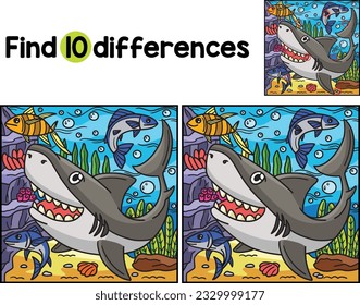 Great White Shark Animal Find The Differences