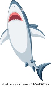 Great white shark cartoon illustration