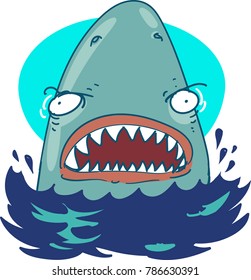 great white shark funny cartoon 
