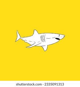 Great White Shark, Hand-Drawn. - Vector