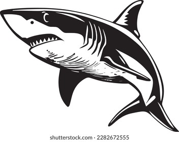 Great White Shark Logo Monochrome Design