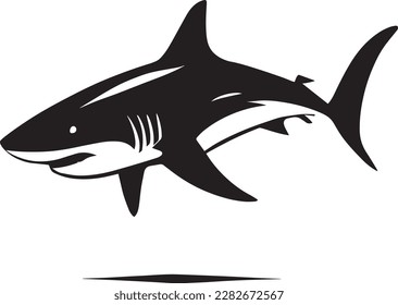 Great White Shark Logo Monochrome Design
