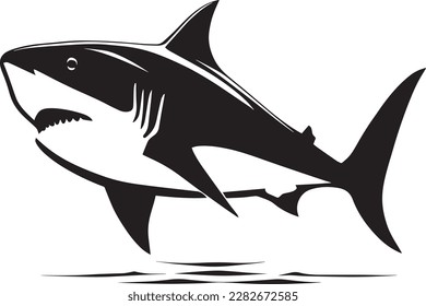 Great White Shark Logo Monochrome Design