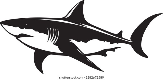 Great White Shark Logo Monochrome Design