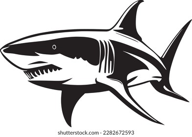 Great White Shark Logo Monochrome Design