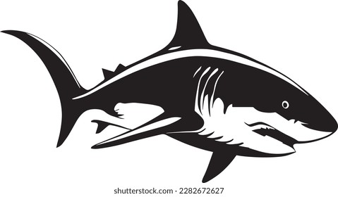 Great White Shark Logo Monochrome Design