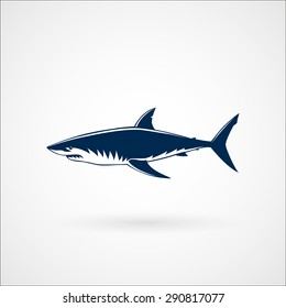 Great white shark logo sign emblem vector illustration on white background