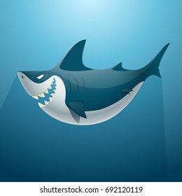 Great white shark in the sea.