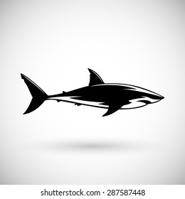 Great white shark sign  logo on a white background