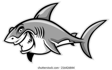 Great White Shark Smiling Stock Vector (Royalty Free) 216426844 ...