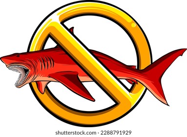 great white shark vector illustratio design on white background. digital had draw