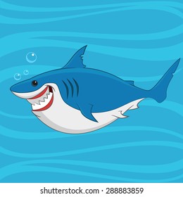 great white shark. Vector illustration.