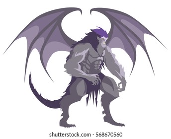 great winged vampire gargoyle werewolf monster creature 