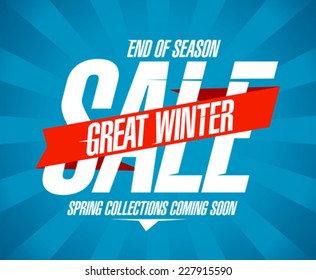 Great Winter Sale Design In Retro Style.