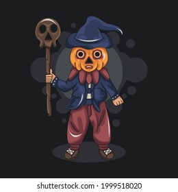 A great witch wear pumpkin hat in Halloween event