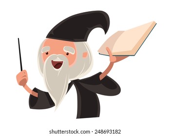 Great wizard old man vector illustration cartoon character