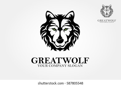 Great Wolf Vector Logo Template. Wolf Head Symbol. Great for Badge Label Sign Icon Logo Design. Creative Vector illustration.