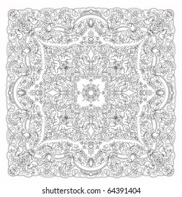 Great work of vector floral silhouette on white background .