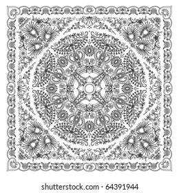 Great work of vector floral silhouette on white background .