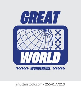 Great world concept typograhpy streetwear template