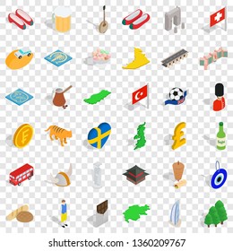 Great world icons set. isometric style of 36 great world vector icons for web for any design