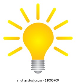 Great yellow logo bulb idea for changing the world icon 