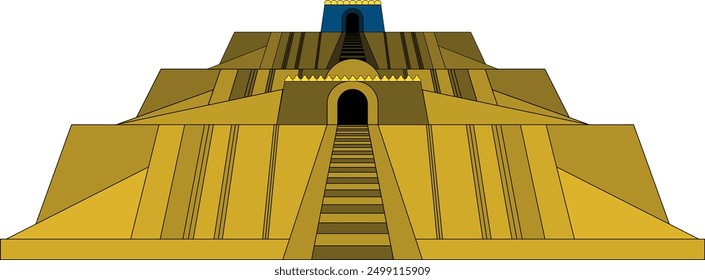 Great Ziggurat of Ur, are pyramidal stepped temple towers built by the Sumerians, Babylonians, and Assyrians of ancient Mesopotamia