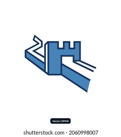 great_wall icon. Travel landmarks and destinations icons. Vector icon set representing global tourist landmarks and travel destinations for vacations.