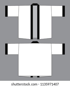Greatcoat Design White-Black Vector.Front and Back View.