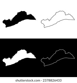 Greater Accra region map, administrative division of Ghana. Vector illustration.