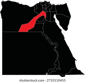 Região do Grande Cairo no mapa do Egito vetor editável