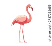 Greater Flamingo flat vector illustration logo clipart