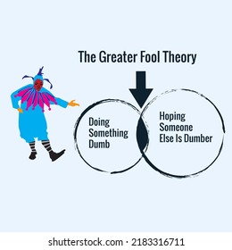 The Greater Fool Theory Concept Design - stock illustration.