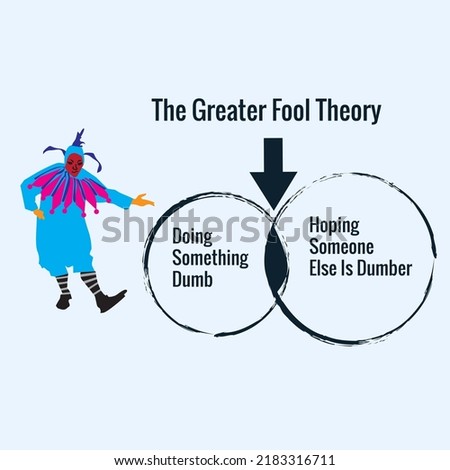 The Greater Fool Theory Concept Design - stock illustration.